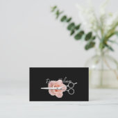 美容師アポイントメントリマインダーブラックマーブル 名刺 (スタンド正面)