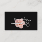 美容師アポイントメントリマインダーブラックマーブル 名刺 (正面)