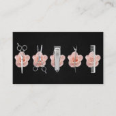 美容師アポイントメントリマインダーブラックマーブル 名刺 (正面)