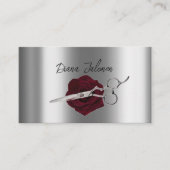 美容師アポイントメントリマインダーブラックマーブル 名刺 (正面)