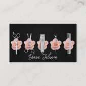 美容師アポイントメントリマインダーブラックマーブル 名刺 (正面)