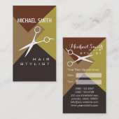 美容師アポイントメントレトロの色パターン#16 予約カード (正面/裏面)