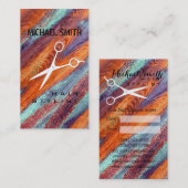 美容師アポイントメントレトロカラーウッド 予約カード (正面/裏面)