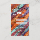 美容師アポイントメントレトロカラーウッド 予約カード (裏面)