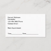 美容師アポイントメント名刺 名刺 (裏面)
