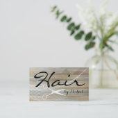 美容師アポイントメント木目の背景#2 予約カード (スタンド正面)