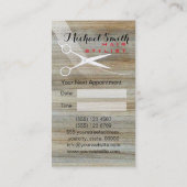 美容師アポイントメント木目の背景#2 予約カード (裏面)