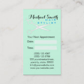 美容師アポイントメント-エアロブルー無地の 予約カード (裏面)