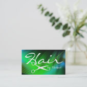 美容師アポイントメント – グリーン抽象芸術#19 予約カード (スタンド正面)