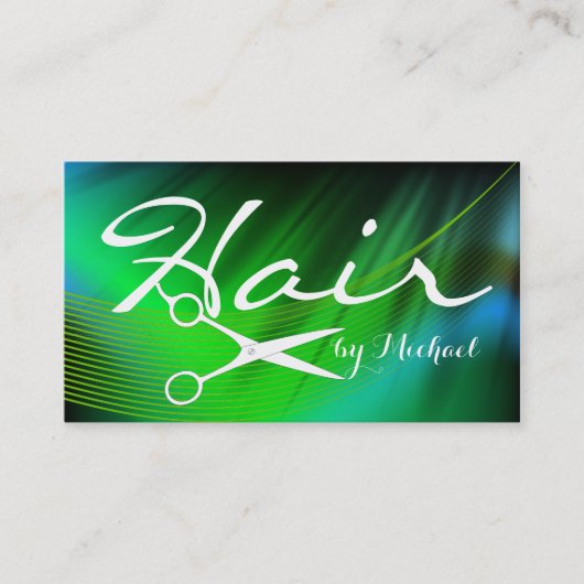 美容師アポイントメント – グリーン抽象芸術#19 予約カード (正面)