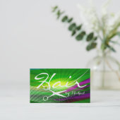 美容師アポイントメント – グリーン抽象芸術#5 予約カード (スタンド正面)