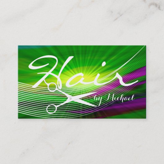 美容師アポイントメント – グリーン抽象芸術#5 予約カード (正面)