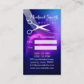 美容師アポイントメント – 紫抽象芸術#15 予約カード (裏面)