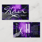 美容師アポイントメント – 紫抽象芸術#18 予約カード (正面/裏面)