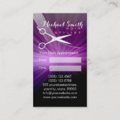 美容師アポイントメント – 紫抽象芸術#5 予約カード (裏面)