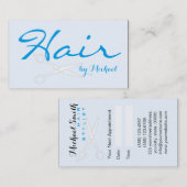 美容師アポイントメント- Alice 無地の Blue 予約カード (正面/裏面)