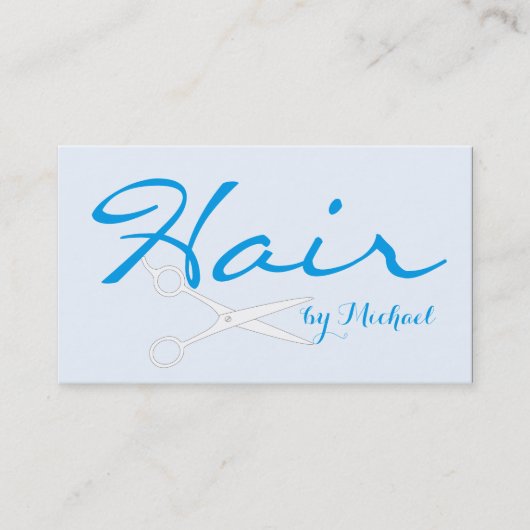 美容師アポイントメント- Alice 無地の Blue 予約カード (正面)