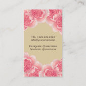 美容師アンティークシザークリーム&ピンクフローラ 名刺 (裏面)