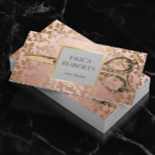 美容師アンティークシザーバラ金ゴールドダマスク 名刺