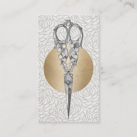 美容師アンティークシザーヴィンテージフローラ 名刺 (正面)