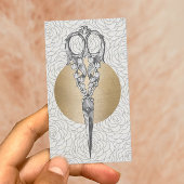 美容師アンティークシザーヴィンテージフローラ 名刺