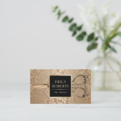 美容師アンティークシザーヴィンテージブラック&金ゴールド 名刺 (スタンド正面)