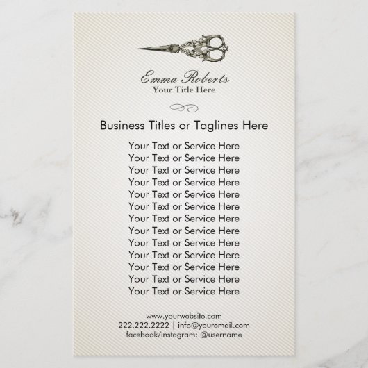 美容師アンティークシザーヴィンテージヘアサロン チラシ (正面)