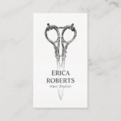 美容師アンティークシザー&バラ美しいサロン 名刺 (正面)