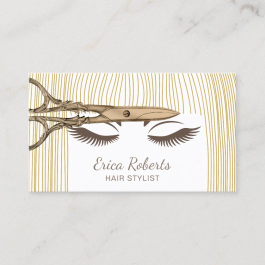 美容師アンティークシザー&美しいガールサロン 名刺 (正面)