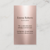 美容師アンティークバラ金ゴールドシザールクスサロン 名刺 (裏面)