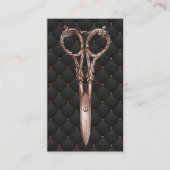 美容師アンティークバラ金ゴールドシザールクスサロン 名刺 (正面)