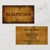 美容師アンティークブラシ付き名刺 名刺 (正面/裏面)