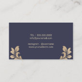 美容師アンティーク金ゴールドシザーラグジュアリーダマスク 名刺 (裏面)