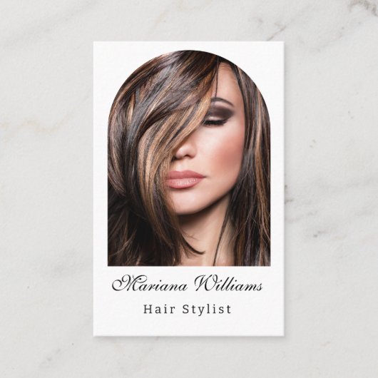 美容師アーチ写真qrコードミニマルモダント 名刺 (正面)