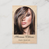 美容師アーチ写真qrコード最小化木材 名刺 (正面)