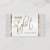 美容師インアホワイトグリッター 名刺 (正面)