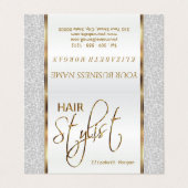 美容師インアホワイトグリッター 名刺 (外部フラット)