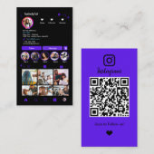 美容師インスタグラムバイオレット |スキャンしてQR接続 名刺 (正面/裏面)
