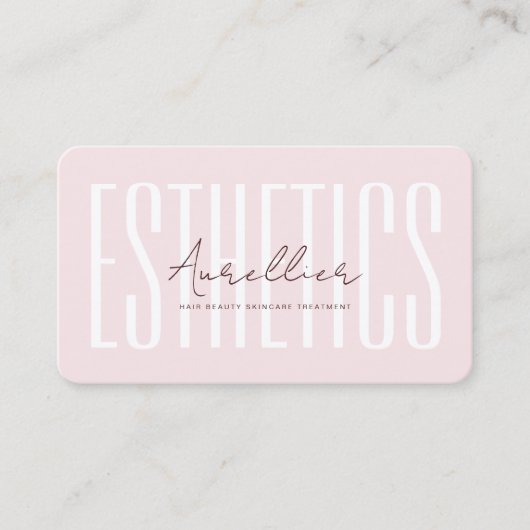 美容師エステティシャンエレガントピンクエステティック 名刺 (正面)
