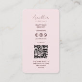 美容師エステティシャンエレガントピンクエステティック 名刺 (裏面)