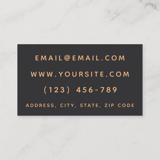 美容師エステティシャンブラックグレーマーブルトレンディー 名刺 (裏面)