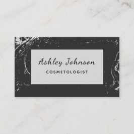 美容師エステティシャンブラックグレーマーブルトレンディー 名刺