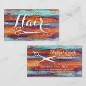 美容師エレガントでモダンなレトロ色木 名刺 (正面/裏面)