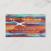 美容師エレガントでモダンなレトロ色木 名刺 (裏面)