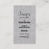 美容師エレガントのシザーズオンシルバーグリッター 名刺 (裏面)