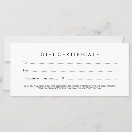 美容師エレガントギフト券 (裏面)