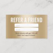 美容師エレガントゴールドフォイルサロン紹介カード 紹介カード (正面)