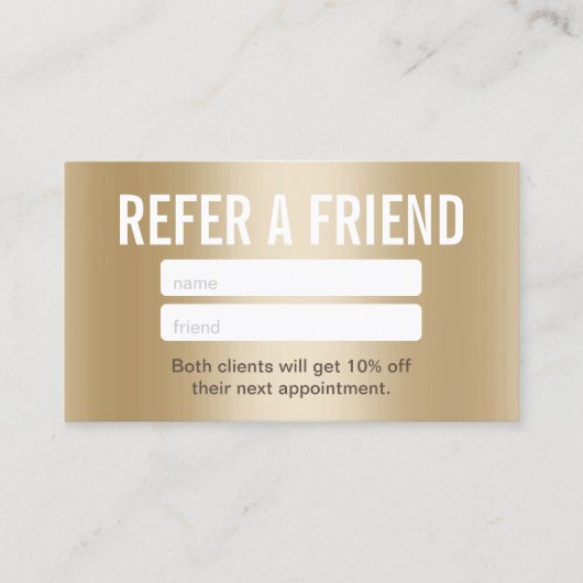 美容師エレガントゴールドフォイルサロン紹介カード 紹介カード (正面)