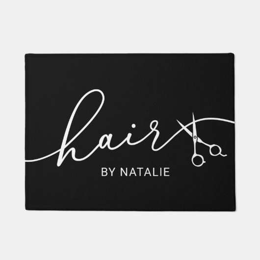 美容師エレガントシザースクリプト美しいサロン ドアマット (正面)