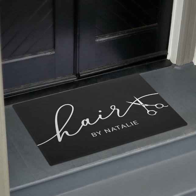 美容師エレガントシザースクリプト美しいサロン ドアマット (クリエイターアップロード済み)